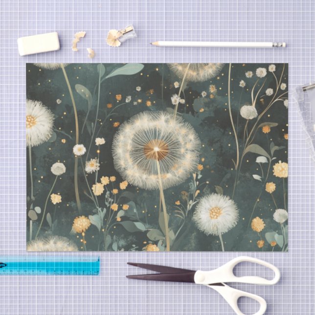 Papel De Seda Serie de Diseño Diente de León #10 (Artesanía)