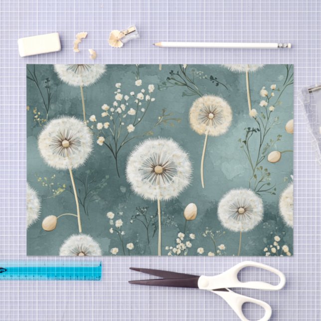 Papel De Seda Serie de Diseño Diente de León #13 (Artesanía)