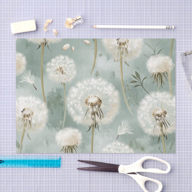 Papel De Seda Serie de Diseño Diente de León #14 (Artesanía)