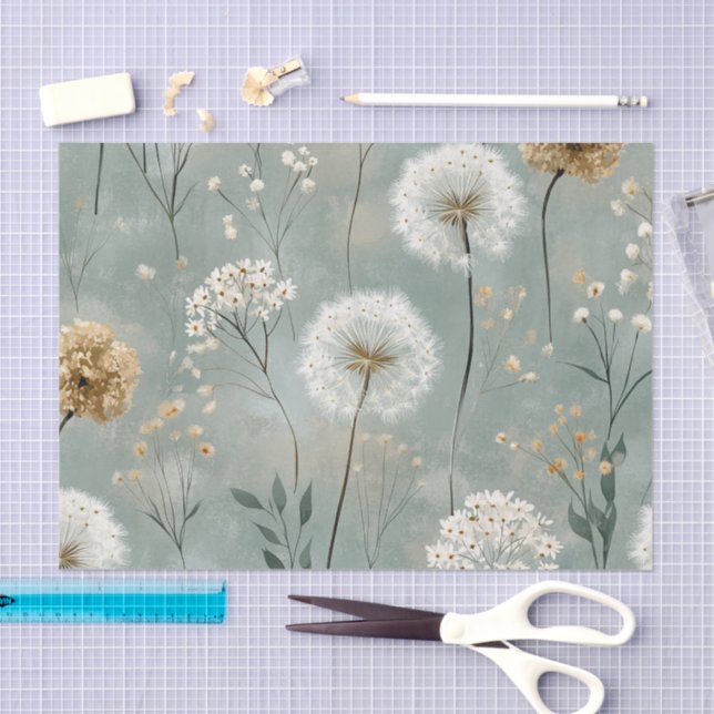 Papel De Seda Serie de Diseño Diente de León #17 (Artesanía)
