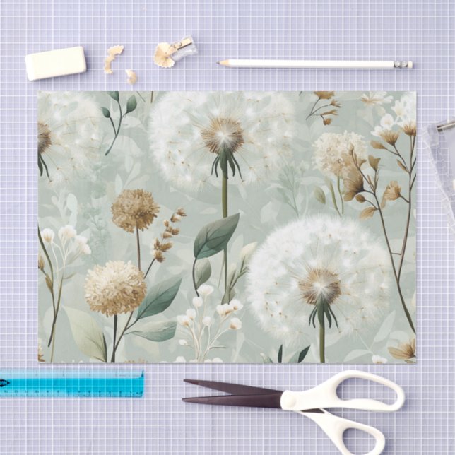Papel De Seda Serie de Diseño Diente de León #18 (Artesanía)