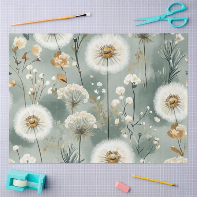 Papel De Seda Serie de Diseño Diente de León #3 (Artesanía)