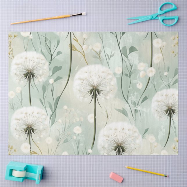 Papel De Seda Serie de Diseño Diente de León #7 (Artesanía)