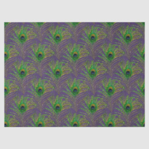 Papel De Seda Serie de diseños de plumas de pavo real con purpur
