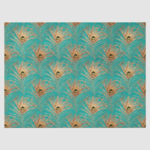 Papel De Seda Serie de diseños de plumas de pavo real con purpur
