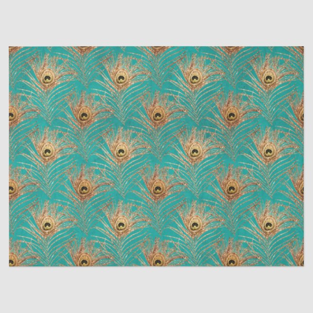 Papel De Seda Serie de diseños de plumas de pavo real con purpur (Anverso)