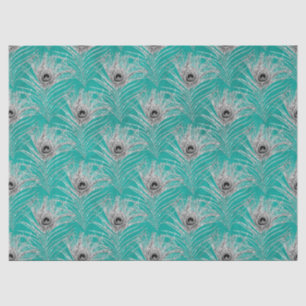 Papel De Seda Serie de diseños de plumas de pavo real con purpur