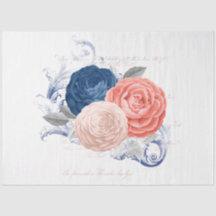 Serie de efímeras florales rosa y azul marino Dise