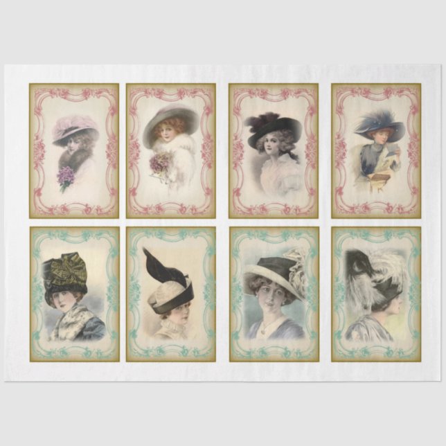 Papel De Seda Serie de Efímeras Victorianas Diseño 18 (Anverso)