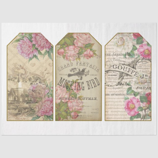 Papel De Seda Serie de Efímeras Victorianas Diseño 20 (Anverso)