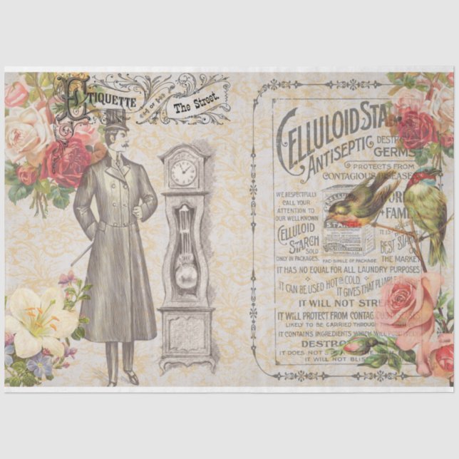 Papel De Seda Serie de Efímeras Victorianas Diseño 24 (Anverso)
