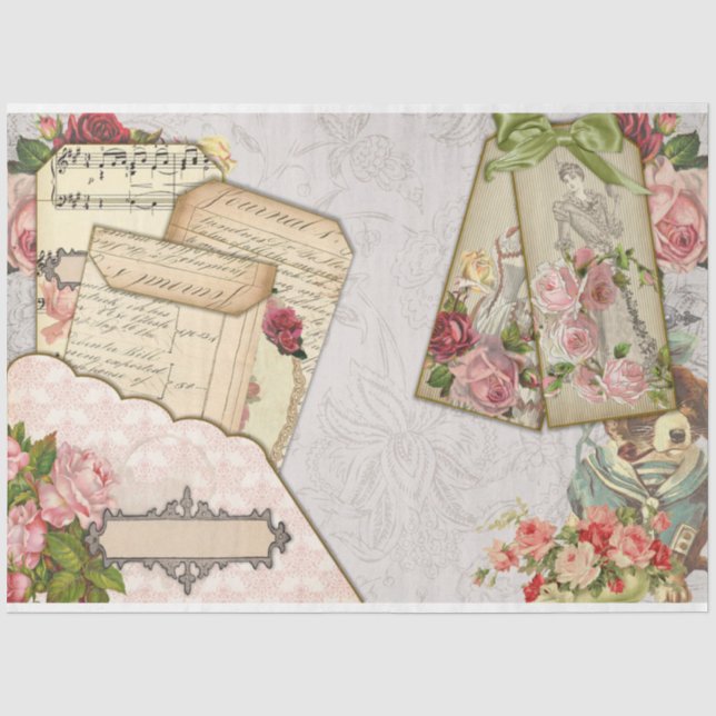 Papel De Seda Serie de Efímeras Victorianas Diseño 26 (Anverso)