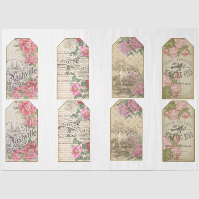Papel De Seda Serie de Efímeras Victorianas Diseño 28 (Anverso)