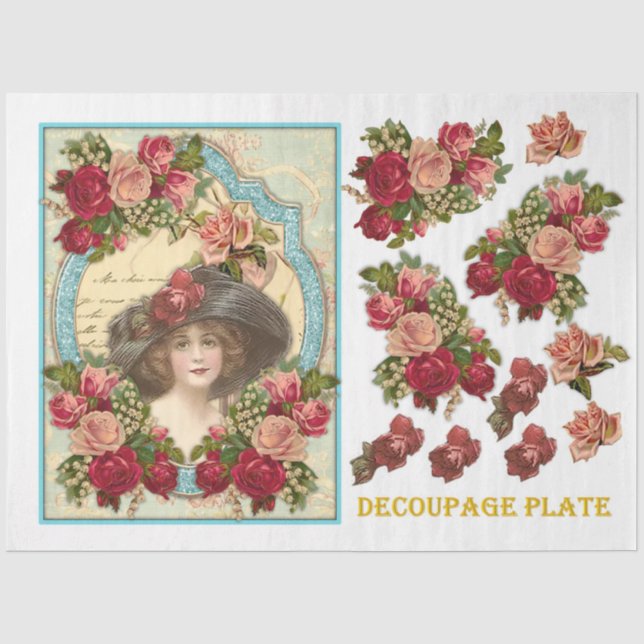 Papel De Seda Serie de Efímeras Victorianas Diseño 6 (Anverso)