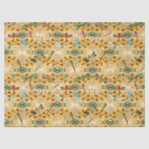 Papel De Seda Serie de Girasoles y Libélulas Diseño 1