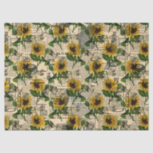 Papel De Seda Serie de Girasoles y Libélulas Diseño 14