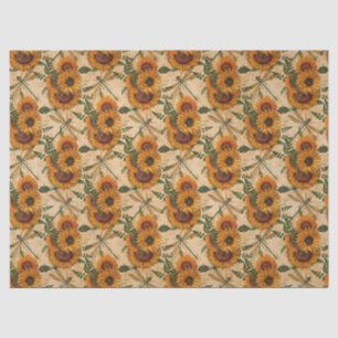 Papel De Seda Serie de girasoles y libélulas Diseño 3