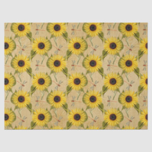 Papel De Seda Serie de girasoles y libélulas Diseño 7