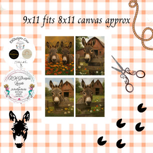 Papel De Seda Serie de granja de burros decoupage Encanto pastor