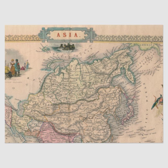 Papel De Seda Serie de Mapas Antiguos 1 Diseño 1 (Anverso)