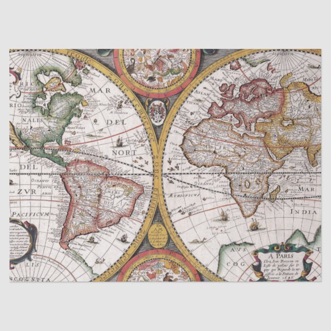 Papel De Seda Serie de Mapas Antiguos 1 Diseño 9 (Anverso)