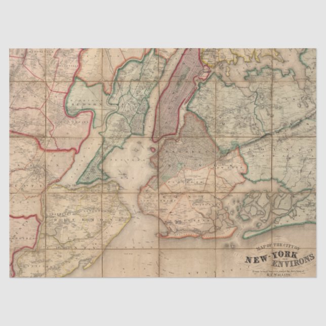 Papel De Seda Serie de mapas de ciudades Diseño 2 (Anverso)
