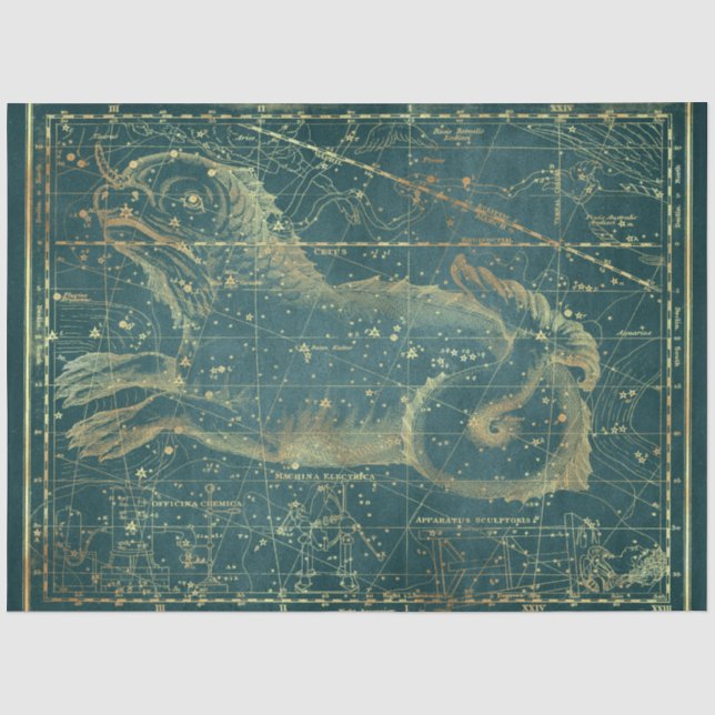 Papel De Seda Serie de mapas de estrellas de oro Diseño 22 (Anverso)
