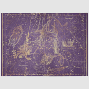 Papel De Seda Serie de mapas de estrellas doradas Diseño 9