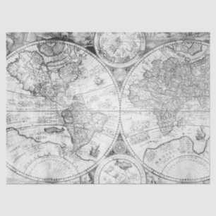 Papel De Seda Serie de mapas digitales en blanco y negro Diseño