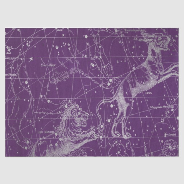 Papel De Seda Serie de Mapas Estelares Silver Galaxy Diseño 3 (Anverso)