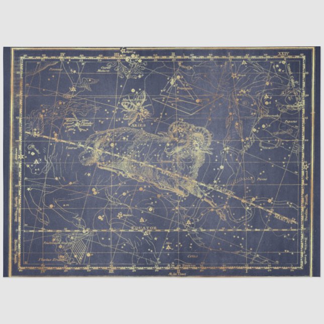 Papel De Seda Serie de Mapas Estrella de Oro Diseño 14 (Anverso)