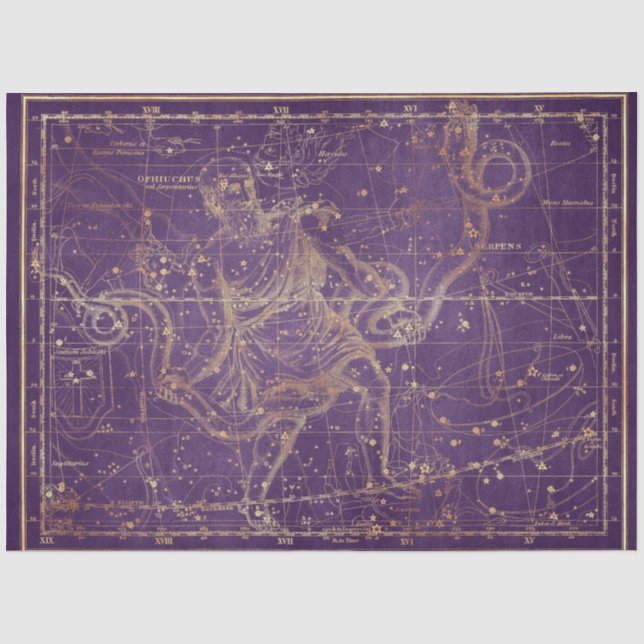 Papel De Seda Serie de Mapas Gold Star Diseño 12 (Anverso)