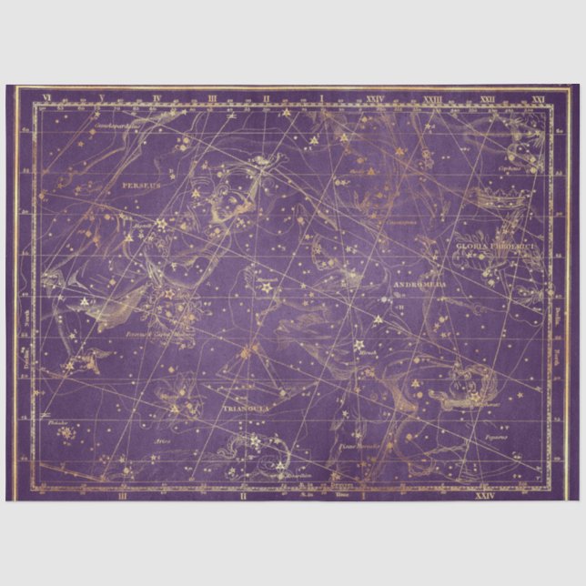 Papel De Seda Serie de Mapas Gold Star Diseño 19 (Anverso)