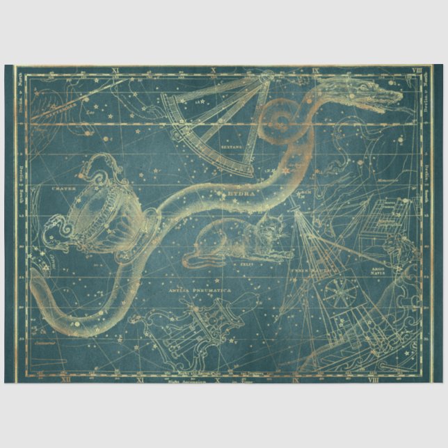 Papel De Seda Serie de Mapas Gold Star Diseño 24 (Anverso)