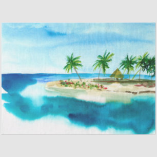 Papel De Seda Serie de paisajes marinos en acuarela Diseño 2