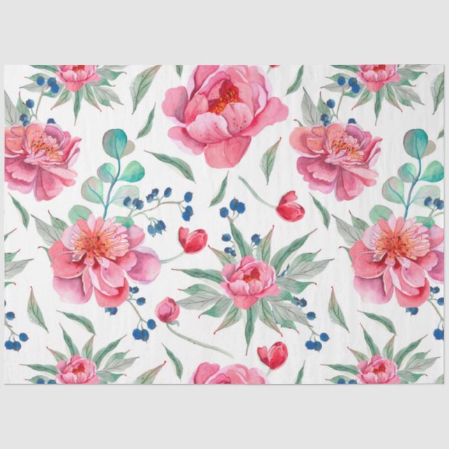 Papel De Seda Serie de Peonías Diseño 9 (Anverso)