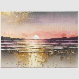 Papel De Seda Serie de puesta de sol en acuarela Diseño 14