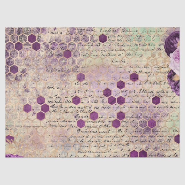 Papel De Seda Serie Diseño Abeja Púrpura 10 (Anverso)