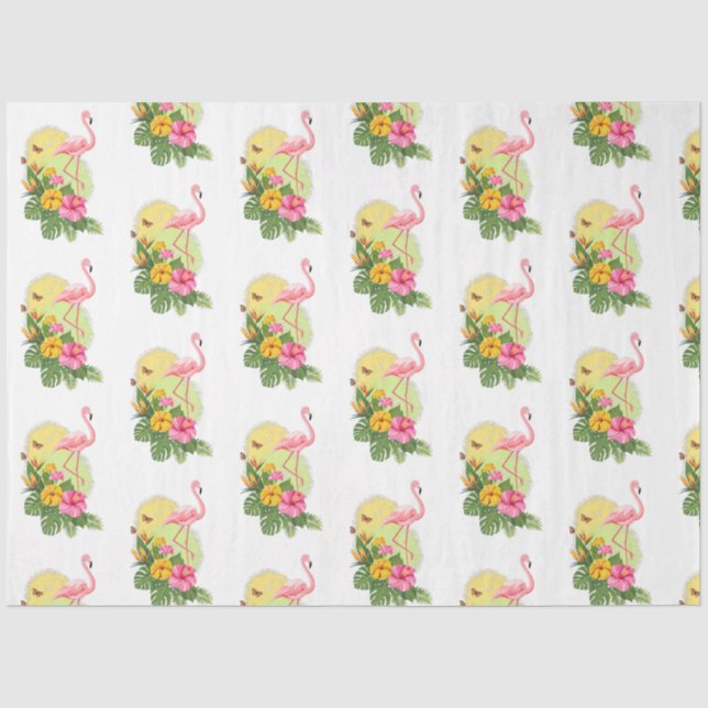 Papel De Seda Serie Flamingo Tropical Diseño 11 (Anverso)
