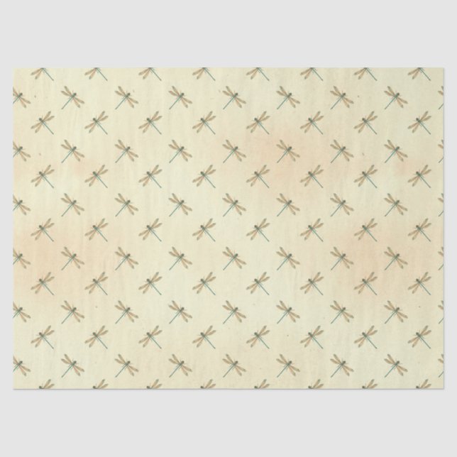 Papel De Seda Serie Libélulas Vintage Diseño 9 (Anverso)
