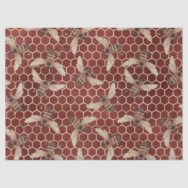 Papel De Seda Serie Red Rose Bee Diseño 54 (Anverso)