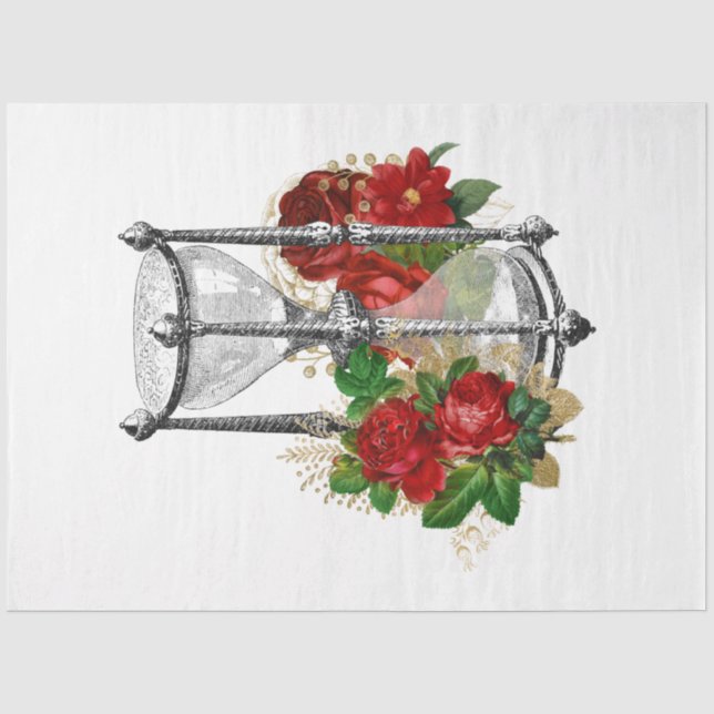 Papel De Seda Serie Red Rose Steampunk Diseño 13 (Anverso)