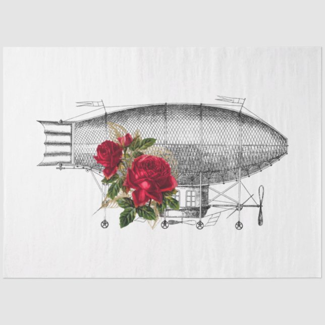 Papel De Seda Serie Red Rose Steampunk Diseño 14 (Anverso)