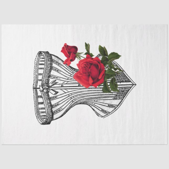 Papel De Seda Serie Red Rose Steampunk Diseño 19 (Anverso)