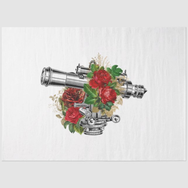 Papel De Seda Serie Red Rose Steampunk Diseño 9 (Anverso)