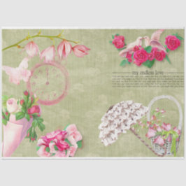 Papel De Seda Serie Rosa Romántica Diseño 11