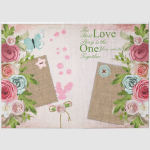 Papel De Seda Serie Rosa Romántica Diseño 8
