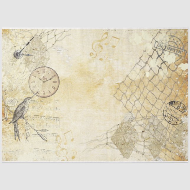 Papel De Seda Serie Shabby Chic Cream Diseño 2 (Anverso)