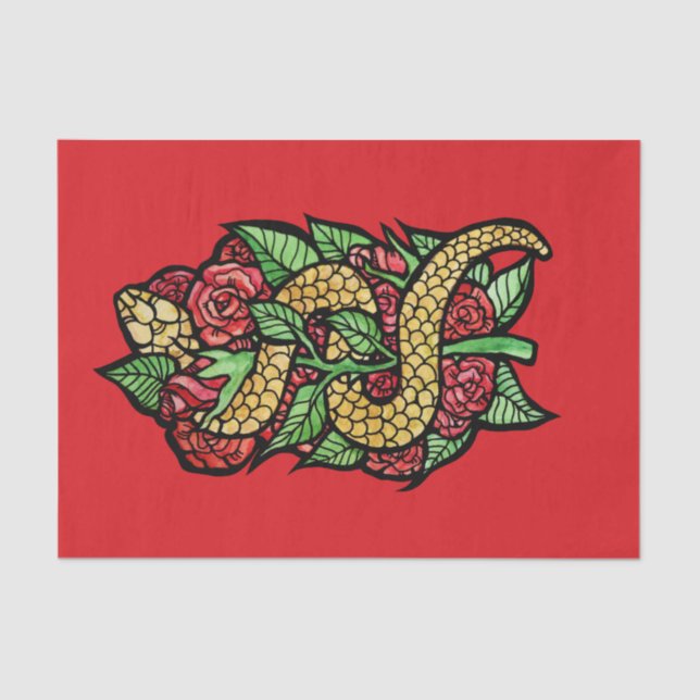 Papel De Seda Serpiente de flor (Anverso)