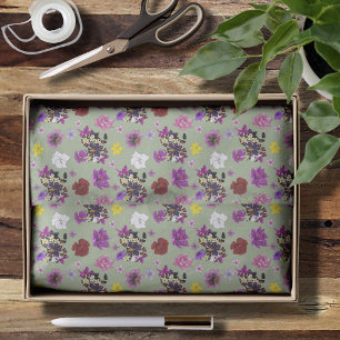 Papel De Seda Serpiente de Leche Floral Exótica Verde